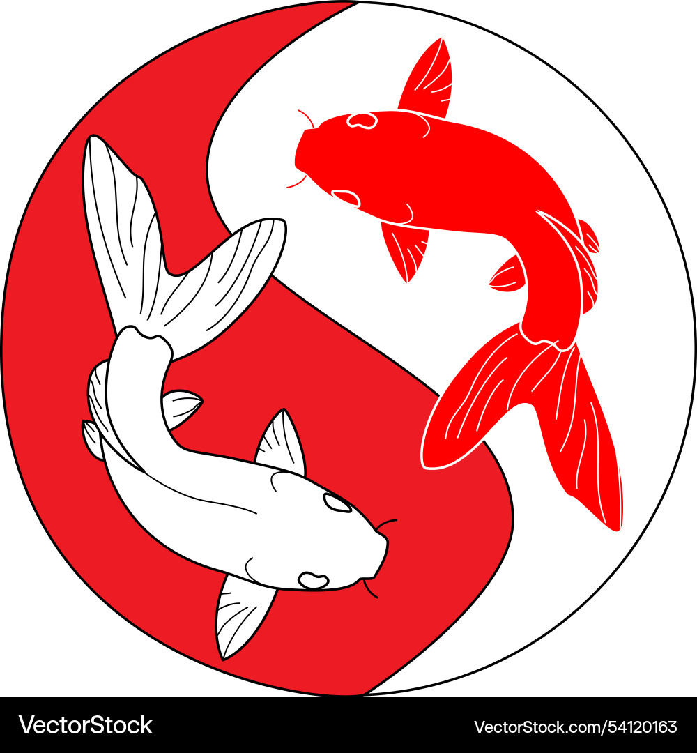 Yin-yang symbol with koi instead of circles Yin-yang symbol with koi instead of circles Vector Image