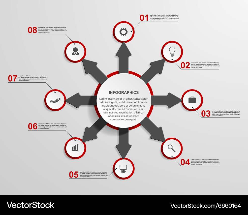 Abstract infographic with arrows design element vector image