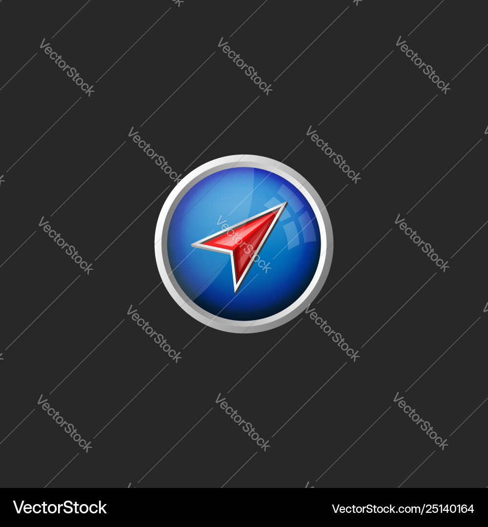 Abstract round button with red arrow direction Abstract round button with red arrow direction vector image