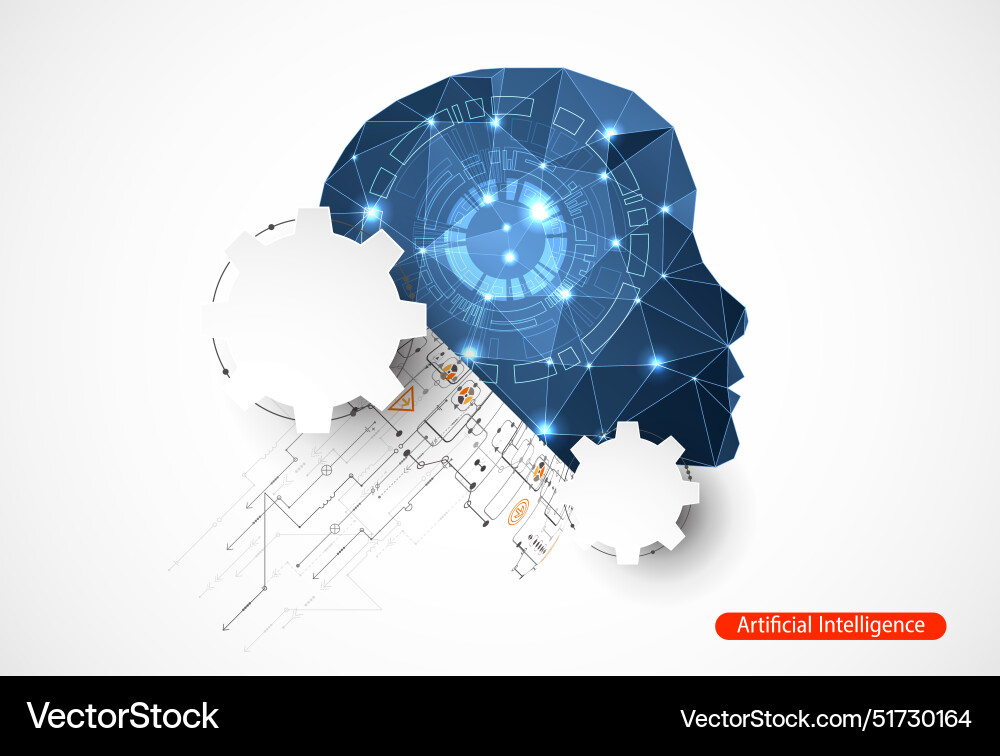 Artificial intelligence technical background Artificial intelligence technical background vector image