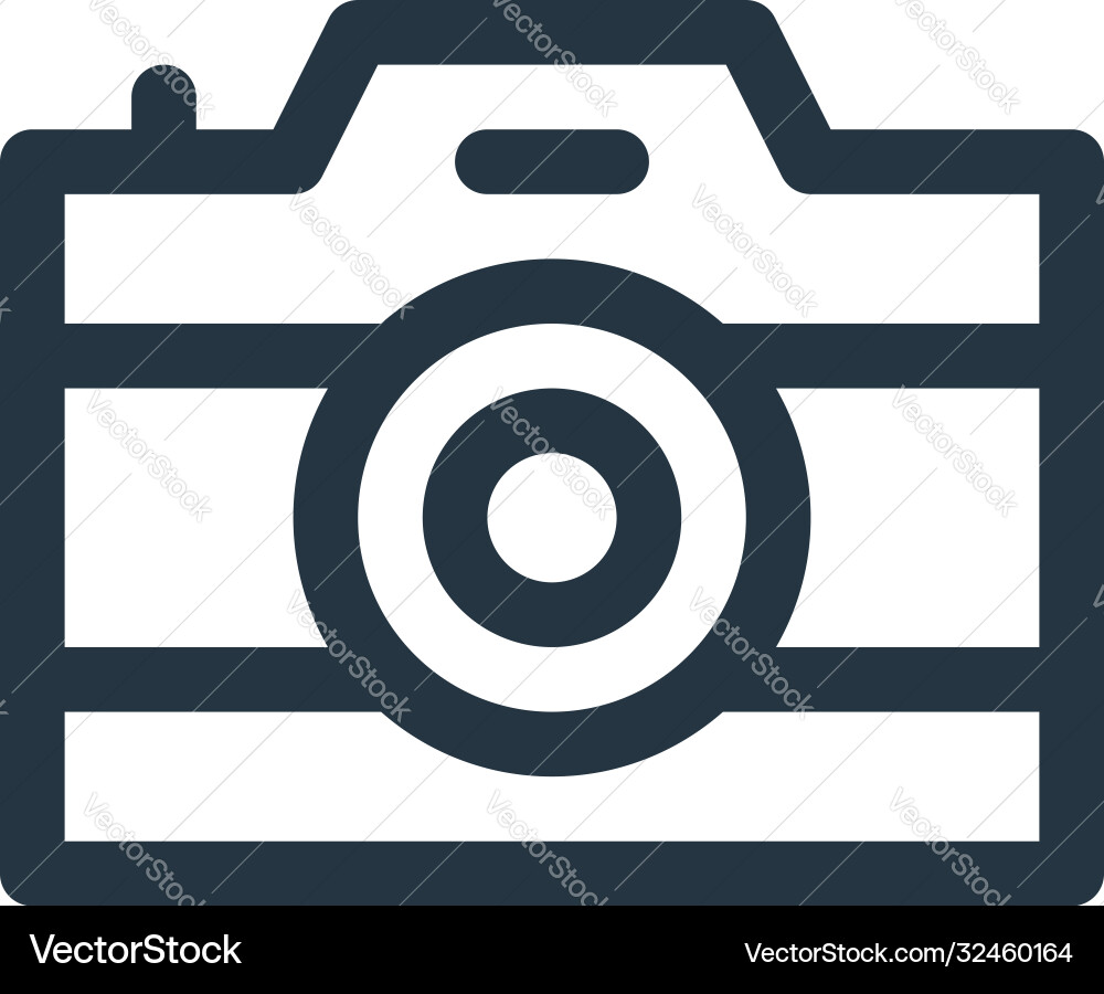 Camera icon editable stroke linear Camera icon editable stroke linear vector image