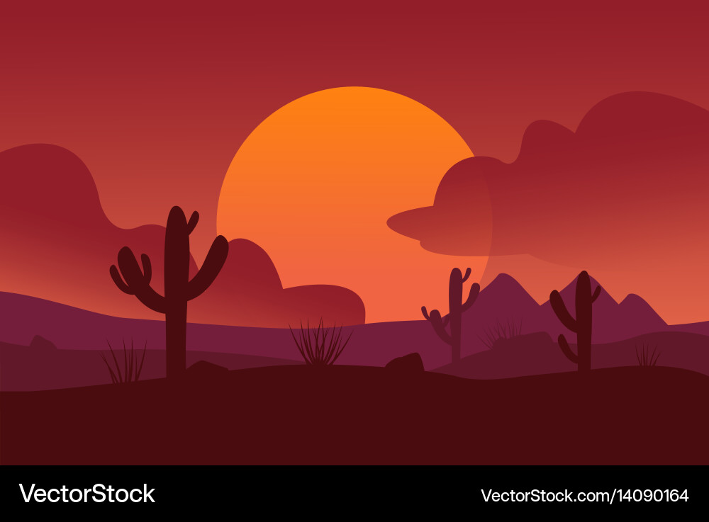 Desert landscape background Royalty Free Vector Image