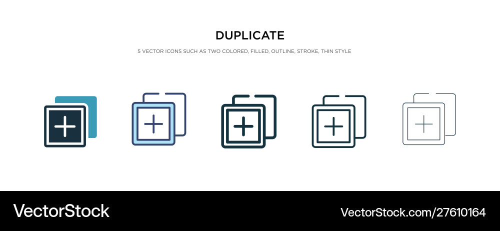 Duplicate Icon Set - Multiple Styles vector image