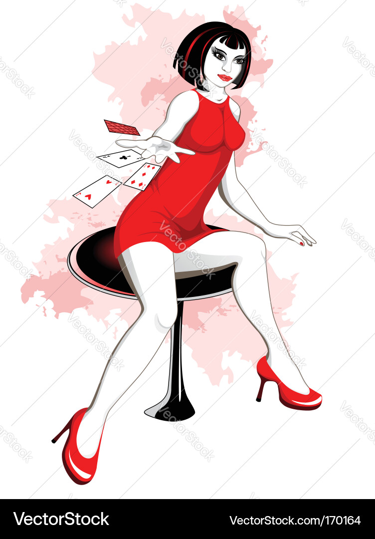 Glamorous Woman in Red vector image