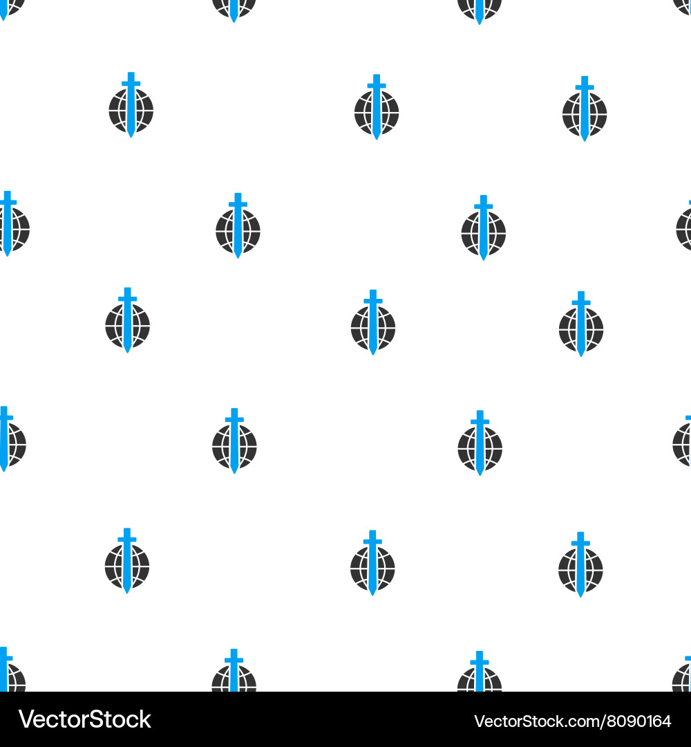 Global guard sword flat seamless pattern vector image