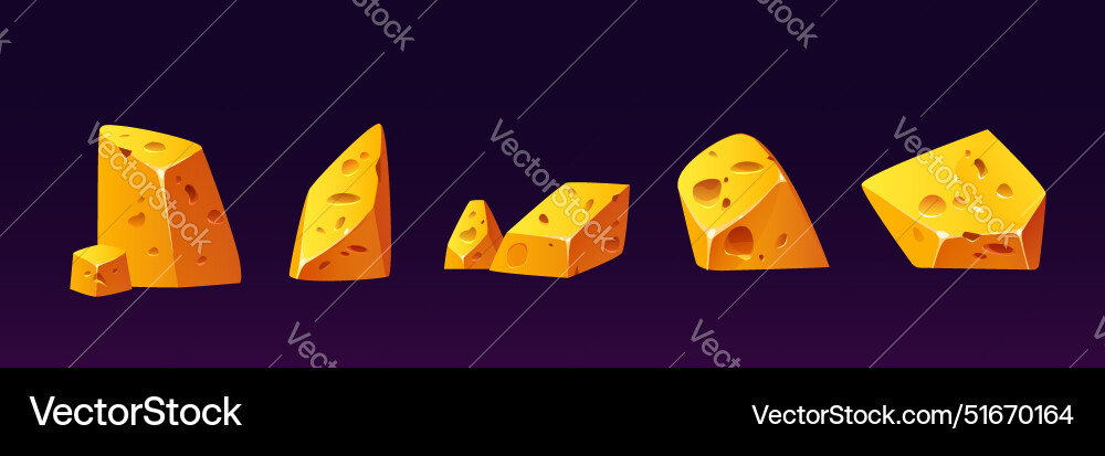 Gold nugget blocks of different shape Gold nugget blocks of different shape vector image