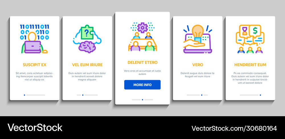 Hackathon development onboarding elements icons Hackathon development onboarding elements icons vector image
