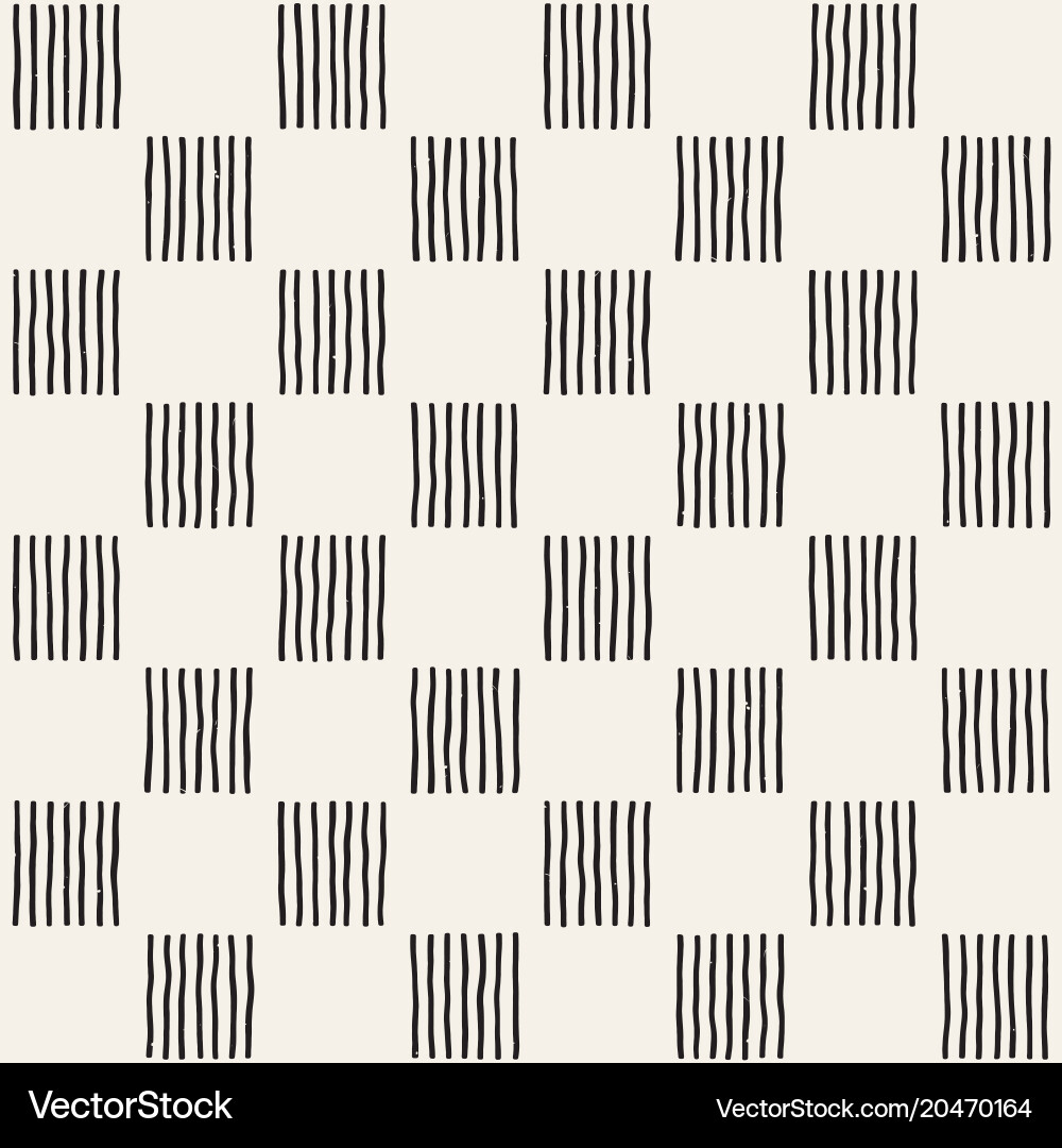 Hand drawn seamless repeating pattern with checker vector image