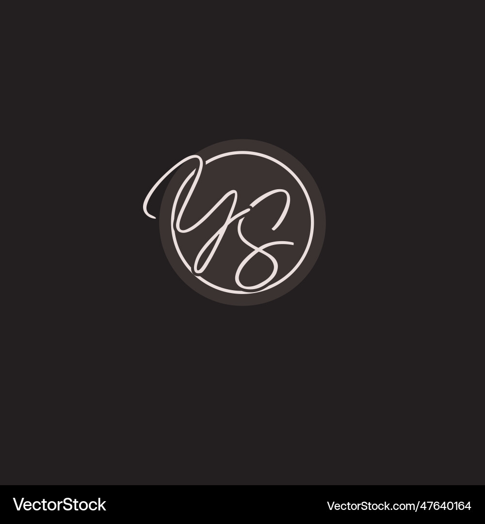 Initials ys logo monogram with simple circle line Vector Image