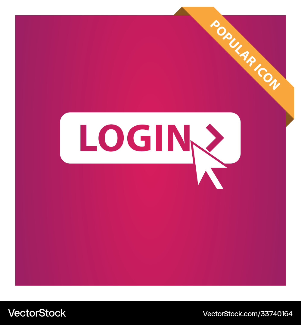 Login with mouse icon for web and mobile vector image