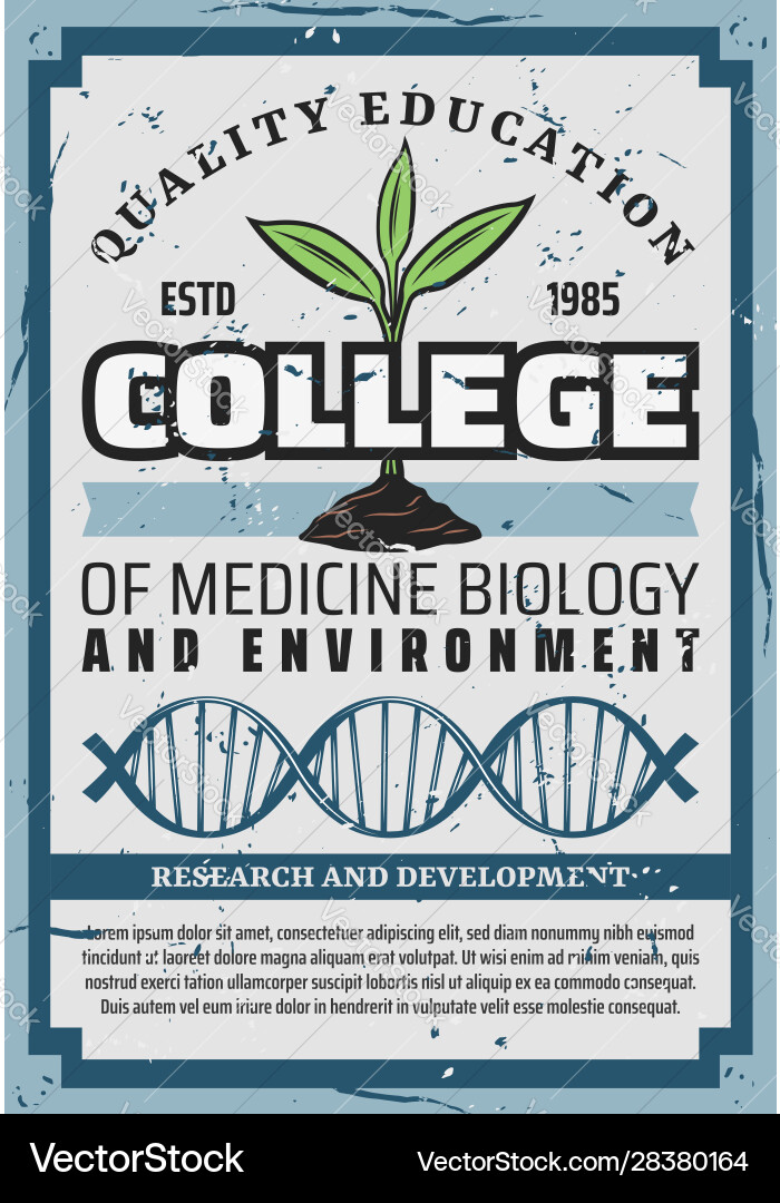 Medicine biology education environment college vector image