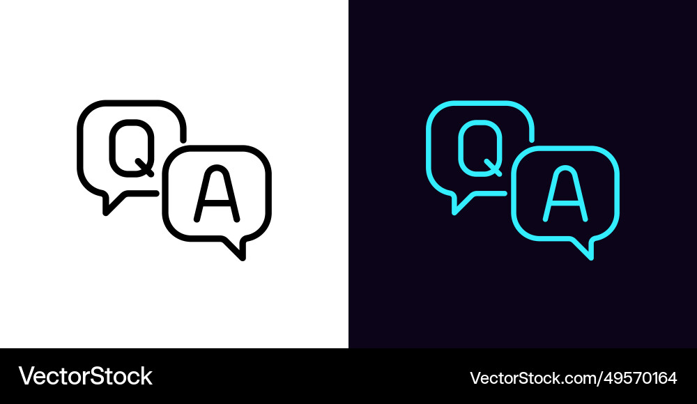 Outline qa icon with editable stroke questions Outline qa icon with editable stroke questions vector image