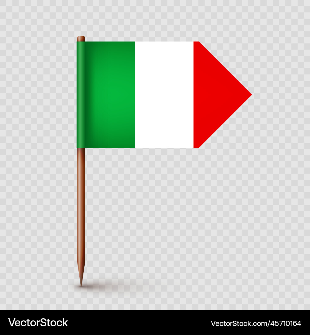 Realistic italian toothpick flag souvenir from Realistic italian toothpick flag souvenir from vector image