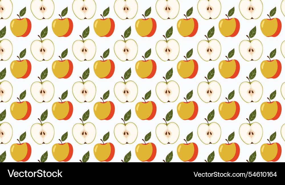 Seamless pattern with apples and leaves Seamless pattern with apples and leaves vector image