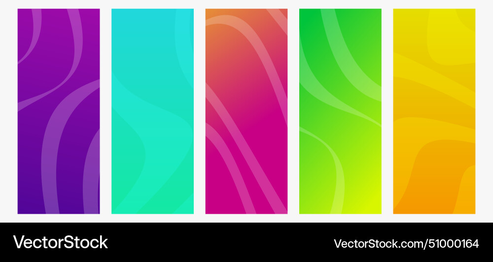 Set of modern gradient backgrounds with wave line Set of modern gradient backgrounds with wave line vector image