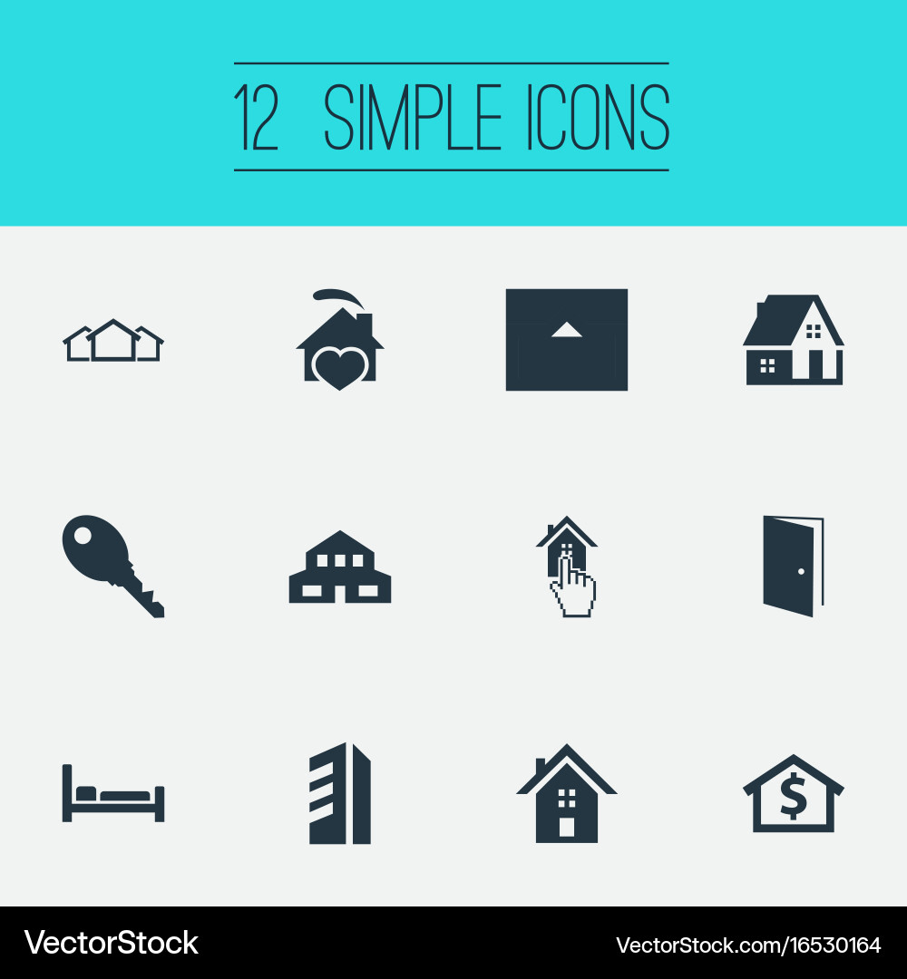 Set of simple property icons Vector Image