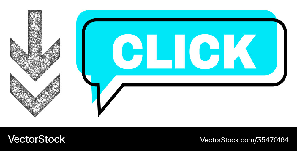 Shifted click conversation cloud and net arrow Shifted click conversation cloud and net arrow Vector Image