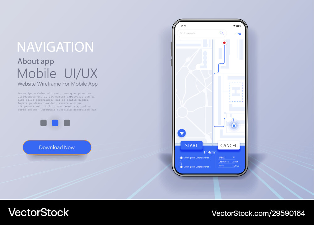 Smartphone Navigation Map Interface vector image