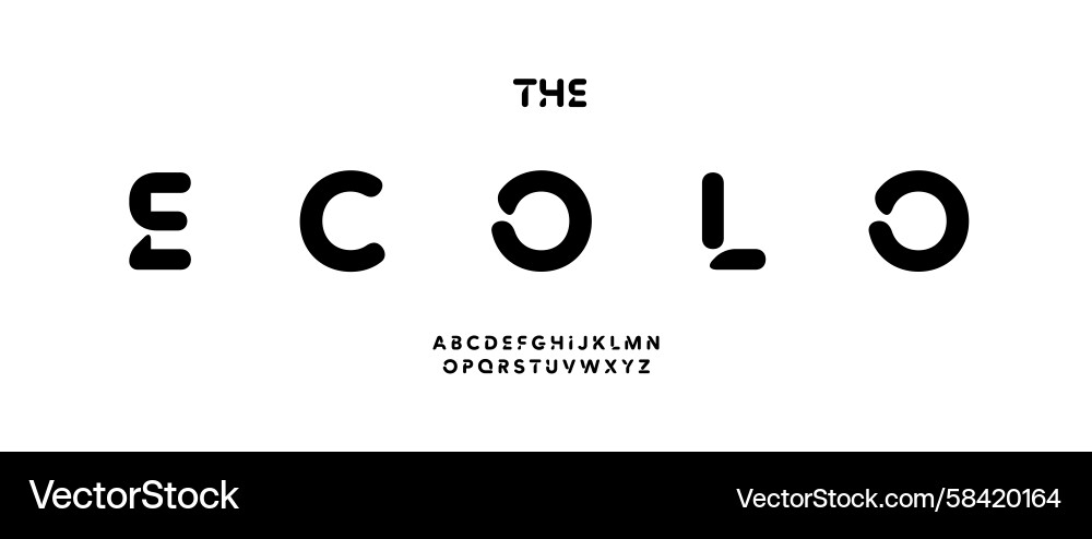 Smooth Tech Alphabet Font - Rounded & Futuristic Vector Image