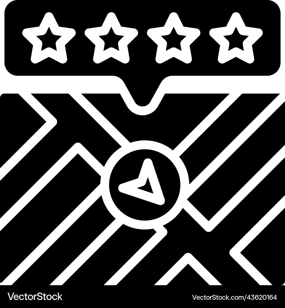 Star rating icon location map and navigation vector image