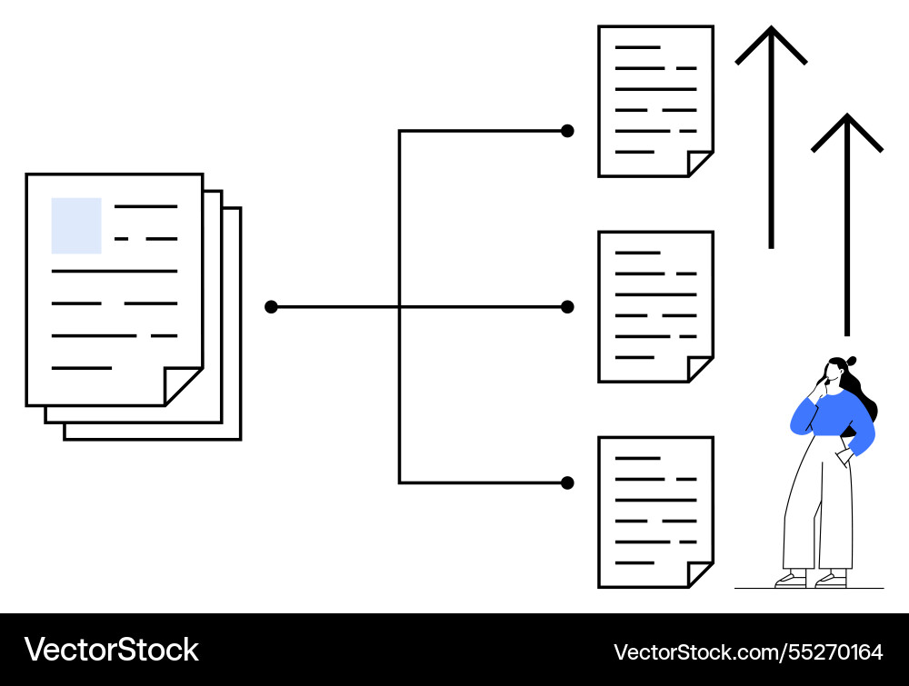 Streamlined document management and efficient Streamlined document management and efficient Vector Image