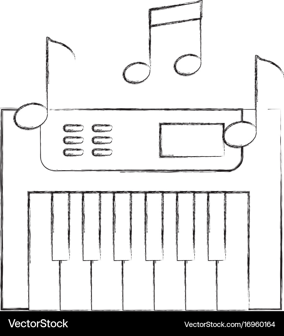 Synth console with notes vector image