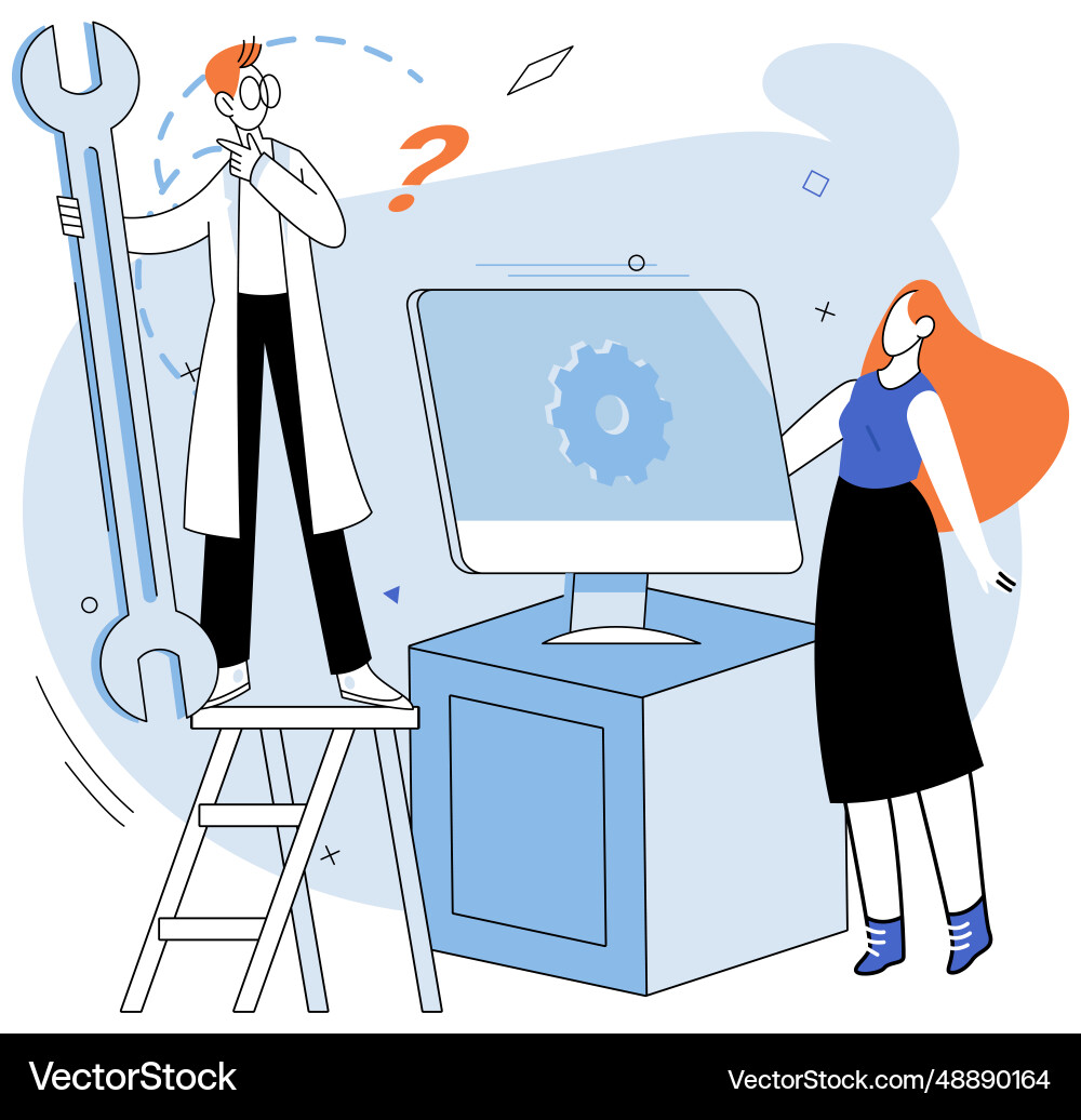 Teamwork solving problems combining experience Vector Image