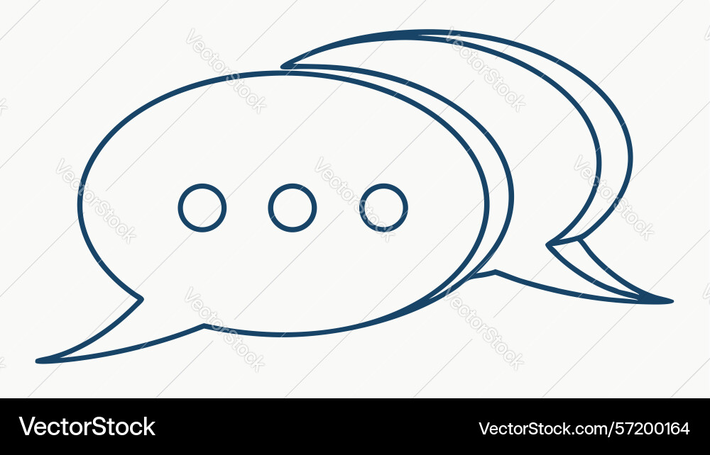 Two connected speech bubbles interactive vector image