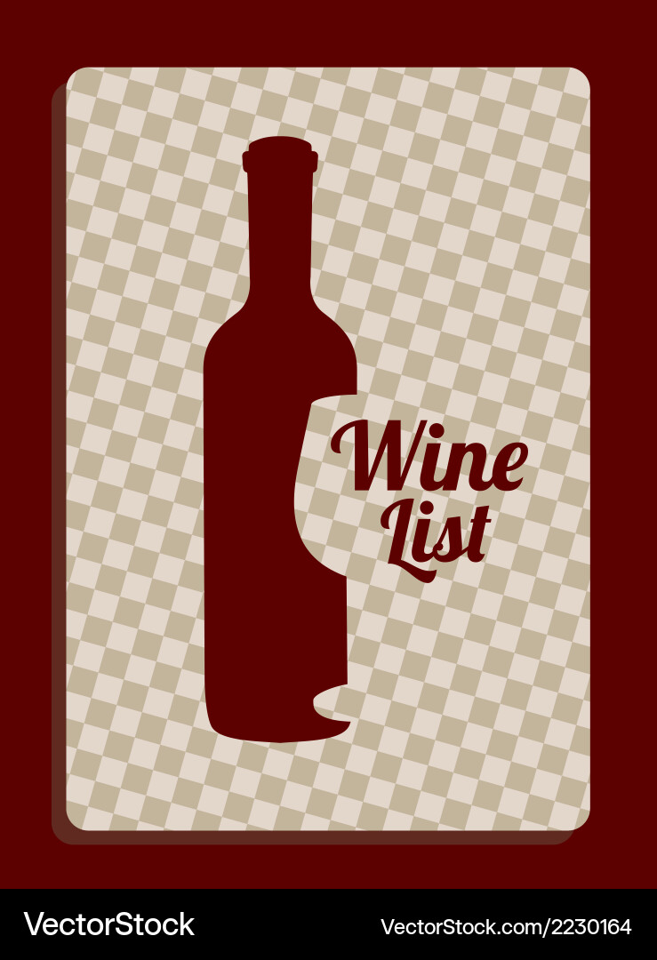 Wine list over grid background Vector Image