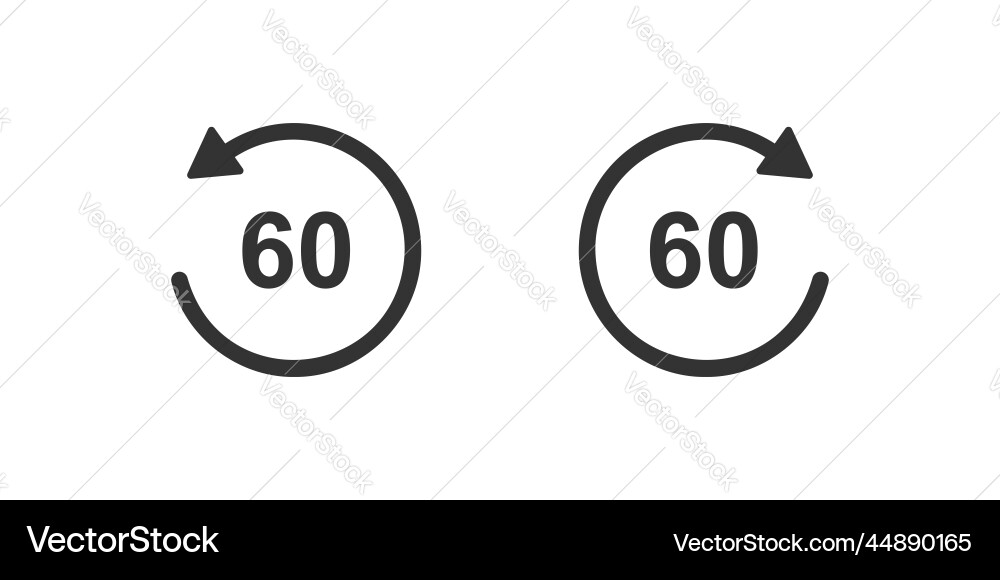 30 seconds rewind and fast forward icons vector image