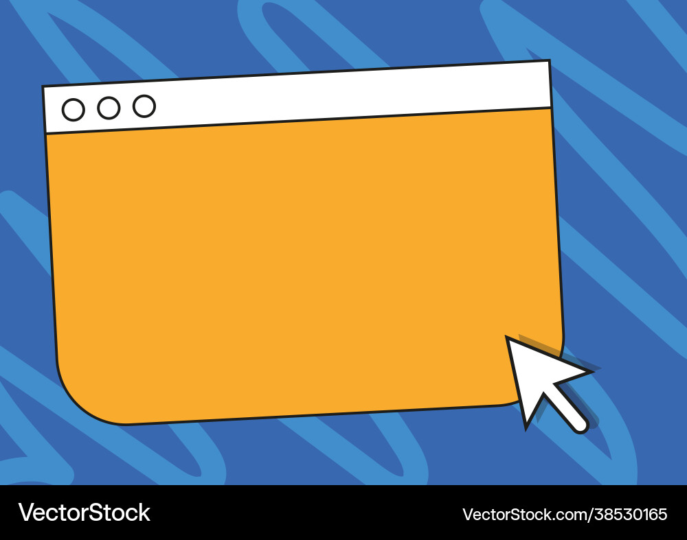 Colorful web page browsing drawing with cursor Colorful web page browsing drawing with cursor vector image