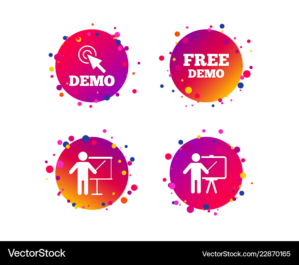 Demo with cursor icon presentation billboard Vector Image