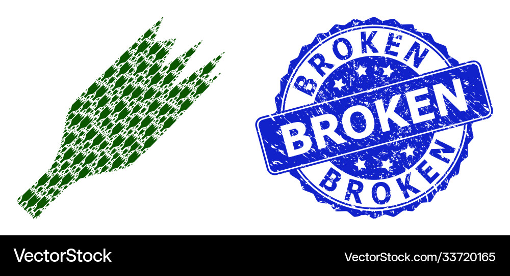 Distress broken round stamp and recursion Distress broken round stamp and recursion vector image