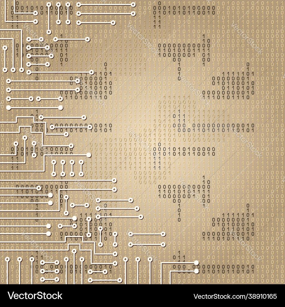 Electronic circuit and binary code Electronic circuit and binary code vector image