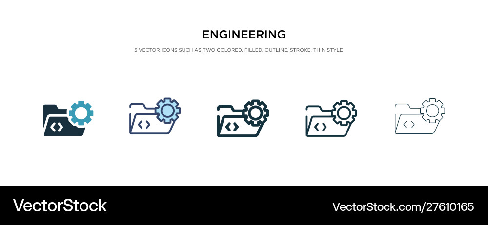 Engineering icon in different style two colored Engineering icon in different style two colored vector image