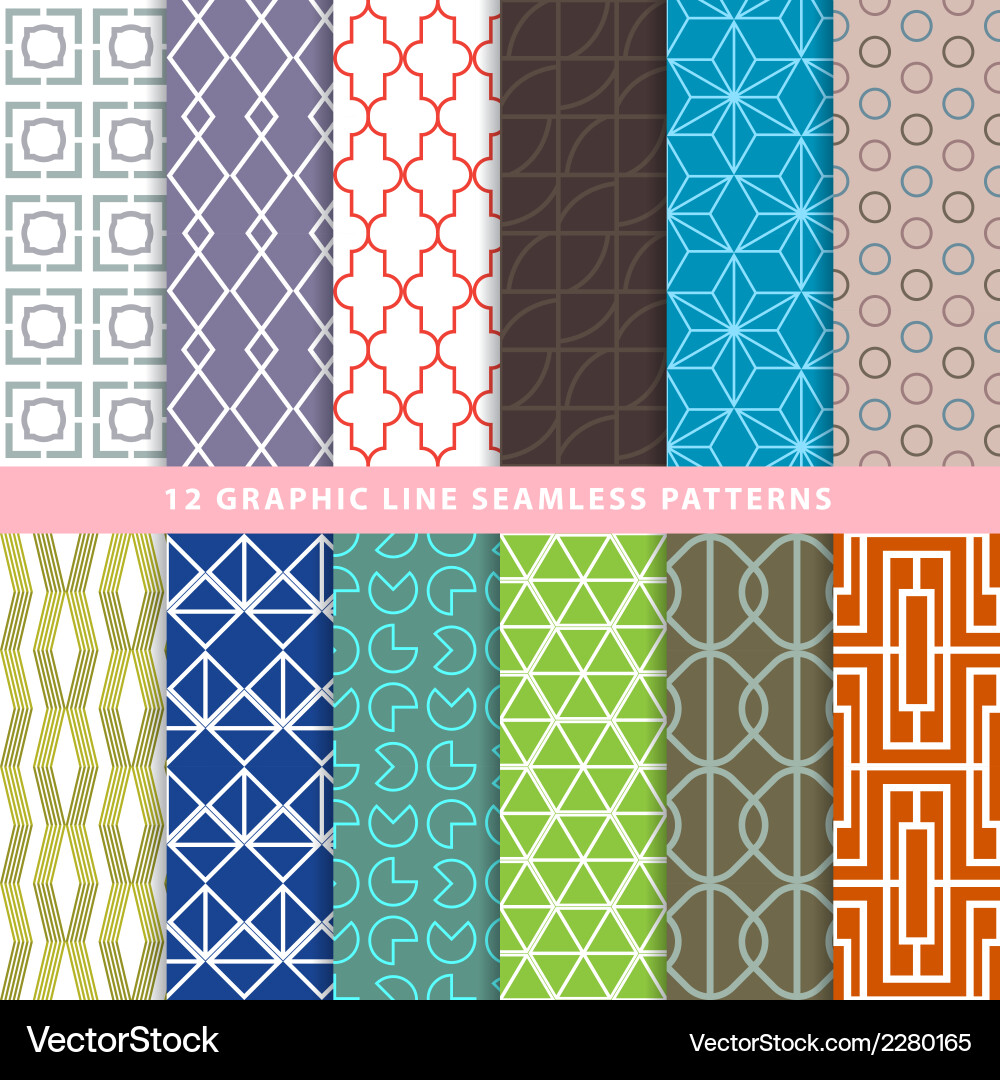 Geometric Line Patterns vector image