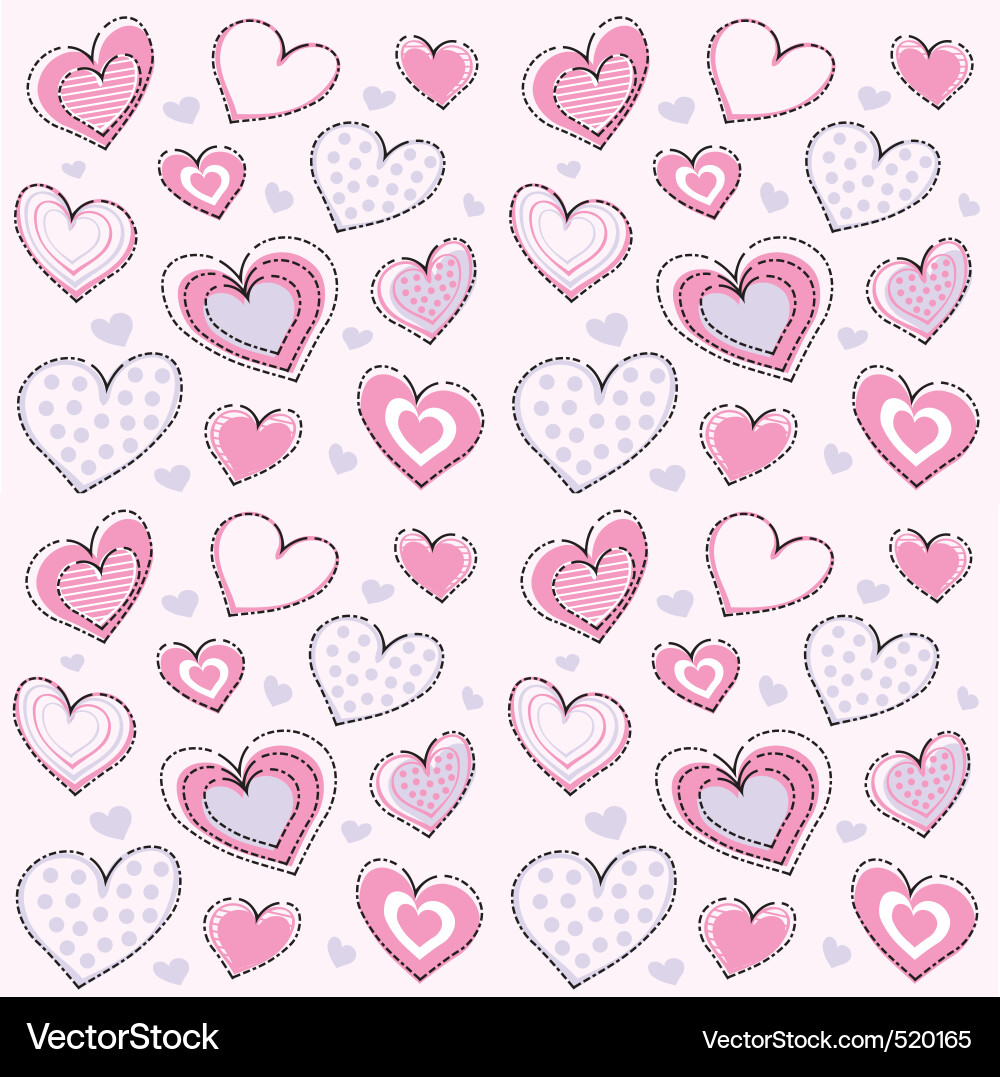 Heart seamless pattern Vector Image