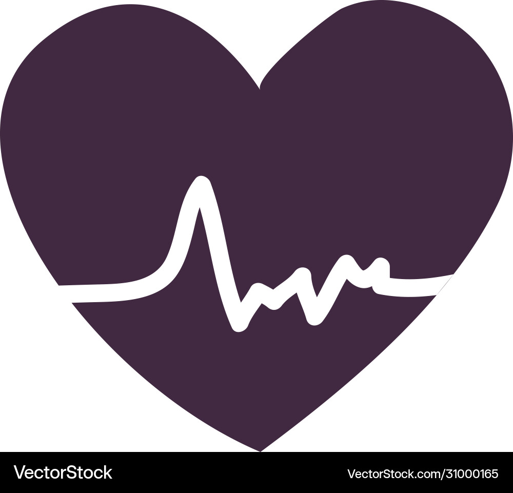 Heart with pulse line style icon design Vector Image