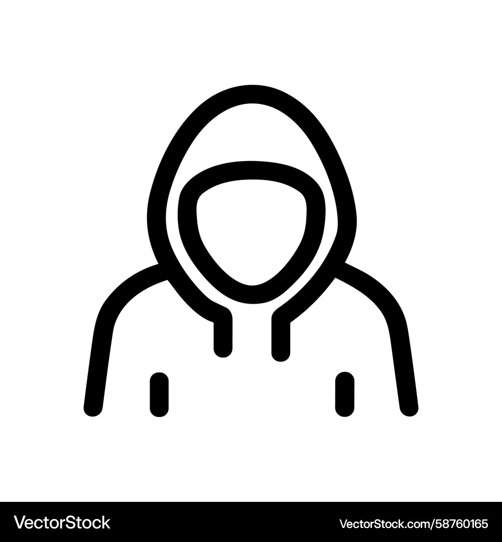 Hoodie Hacker Icon Vector Image