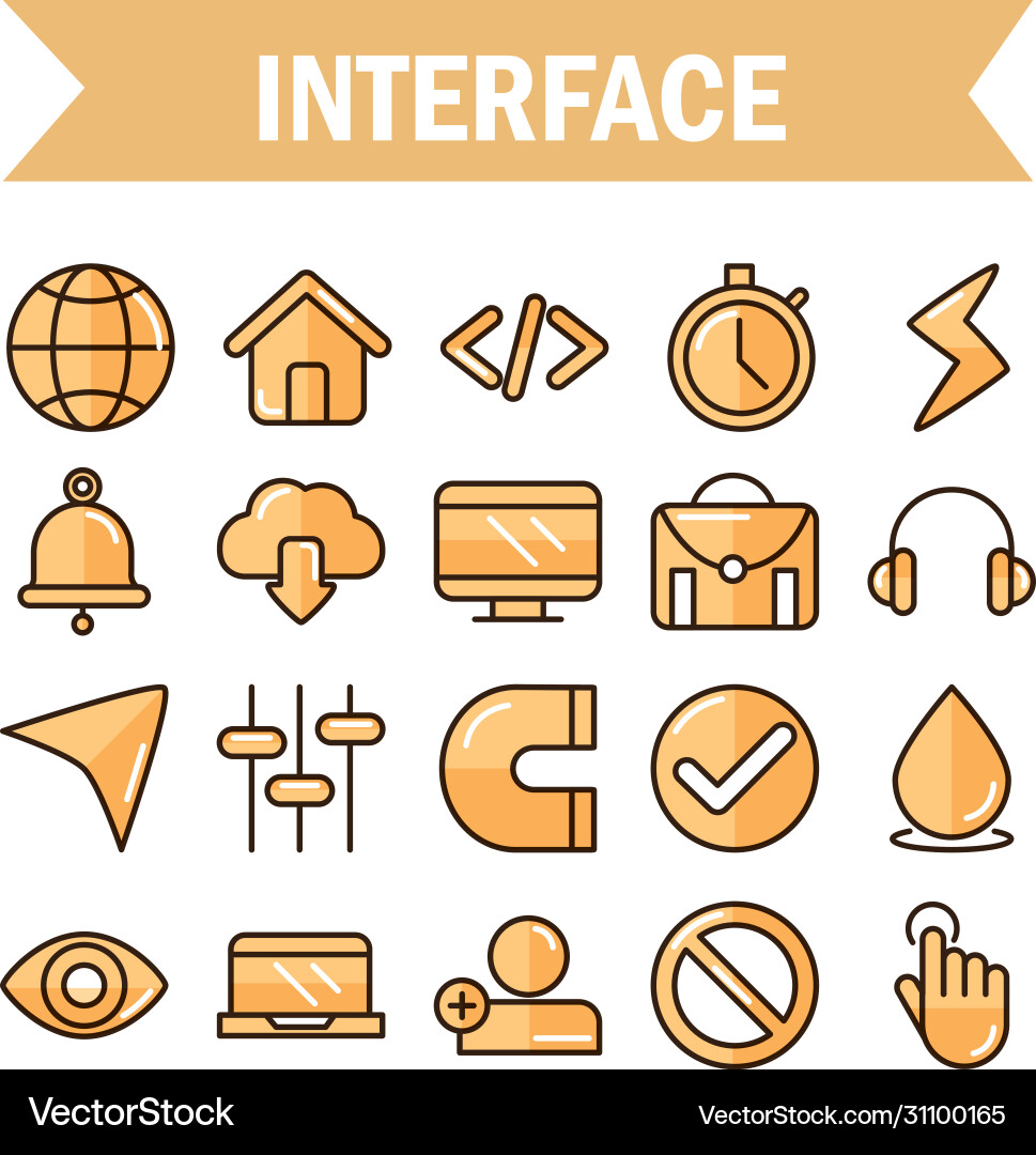Interface internet web technology digital icons Vector Image