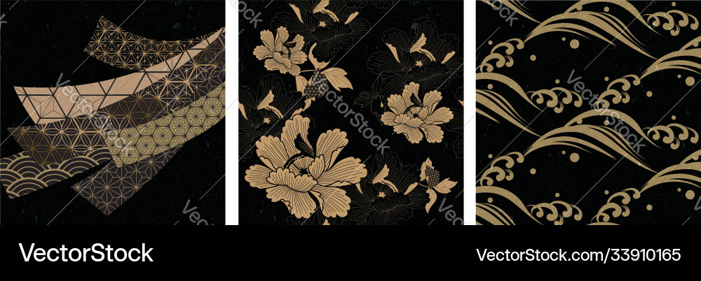 Japanese Floral Pattern - Asian Elements Vector Image