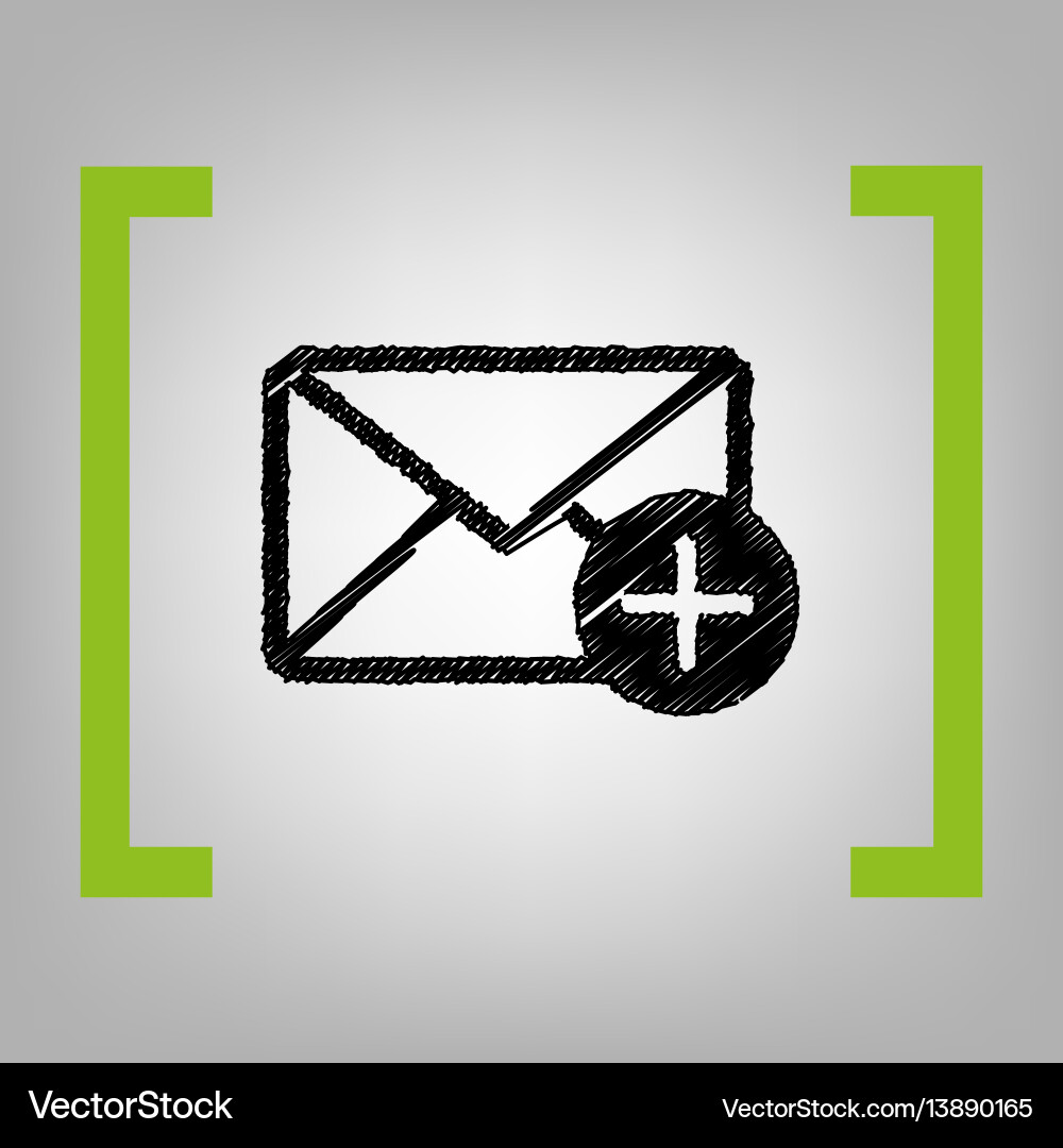 Mail sign with add mark Vector Image