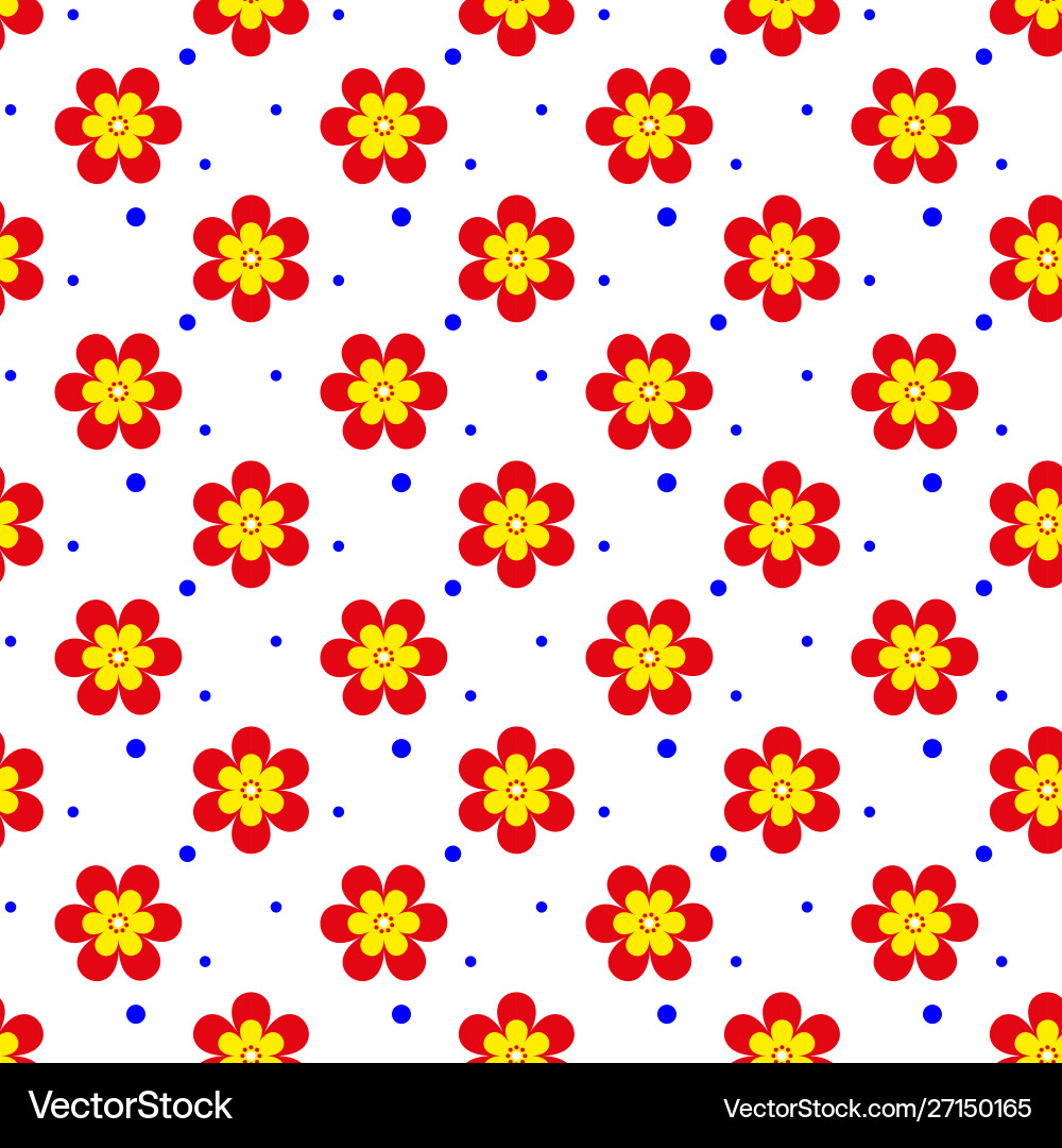 Nahtlose Blumen Hintergrund rote Blumen und gelb Nahtlose Blumen Hintergrund rote Blumen und gelb vektorbild