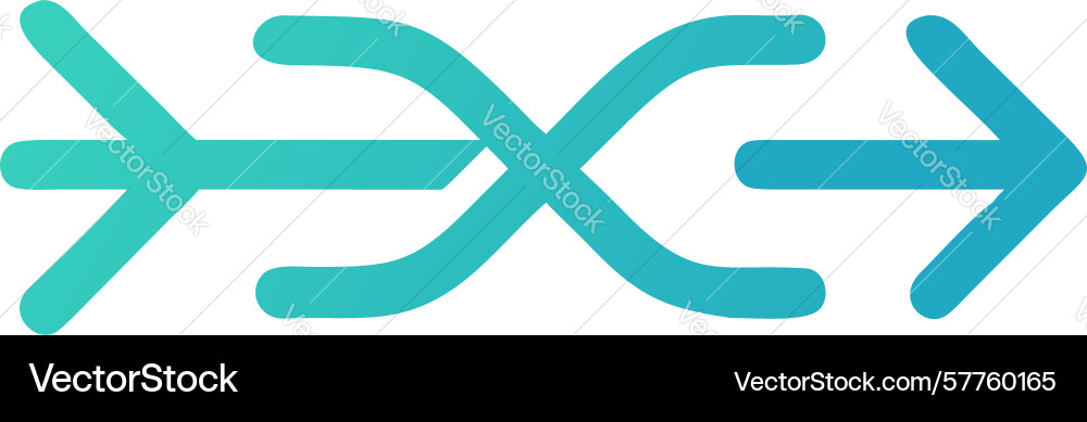 Overlapping x arrow for complex intersections vector image