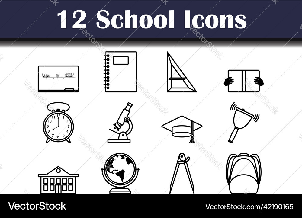 Schule Icon Set Schule Icon Set vektorbild