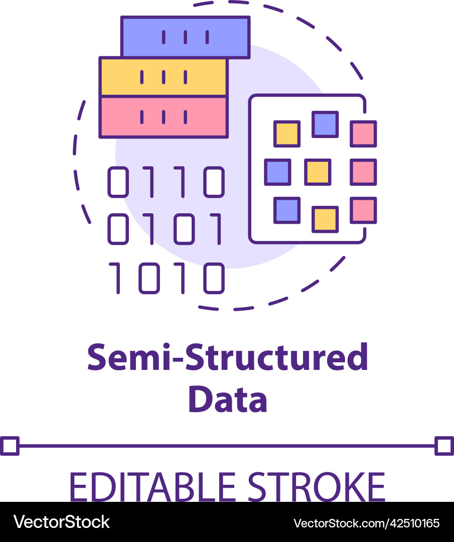 Semi-structured data concept icon Semi-structured data concept icon vector image