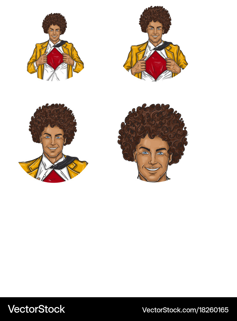 Set of pop art round avatar icons for users Vector Image