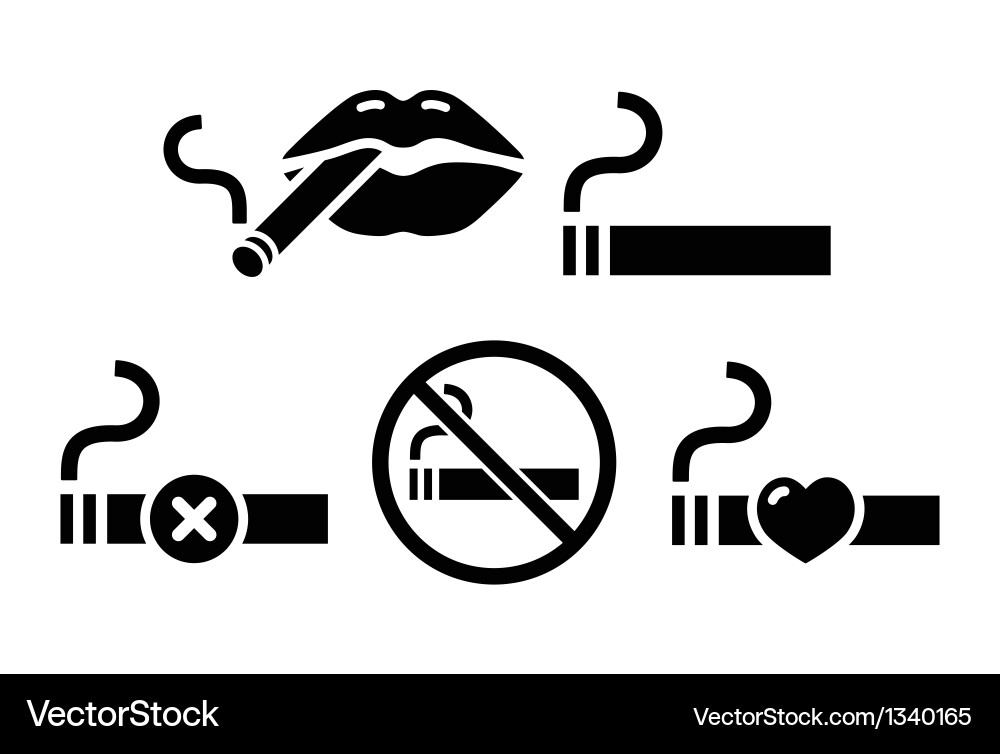 Sexy Lips & Smoking No Smoking Icons Vector Image