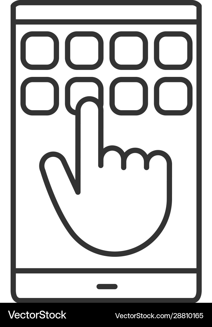 Smartphone touchscreen and keypad linear icon Smartphone touchscreen and keypad linear icon vector image