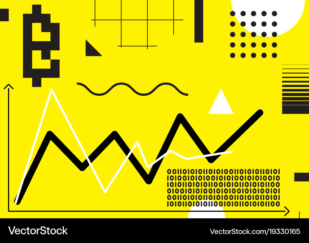 Typography horizontal banner for blockchain vector image